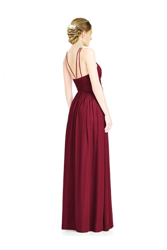Sleeveless Halter Neck Open Back Chiffon A-Line Formal Dress / Bridesmaid Dress Newcastle