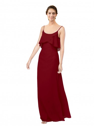 Sleeveless Scoop Neck V-Back Soft Chiffon Sheath Bridesmaid Dress Newcastle
