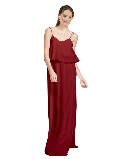 Sleeveless Spaghetti Straps Criss Cross Open Back Chiffon A-Line Bridesmaid Dress Newcastle