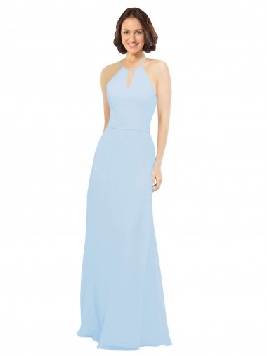 Sleeveless Halter Neck Soft Chiffon A-Line Wedding Party Dress Newcastle