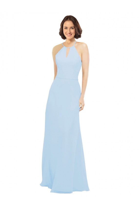 Sleeveless Halter Neck Soft Chiffon A-Line Wedding Party Dress Newcastle