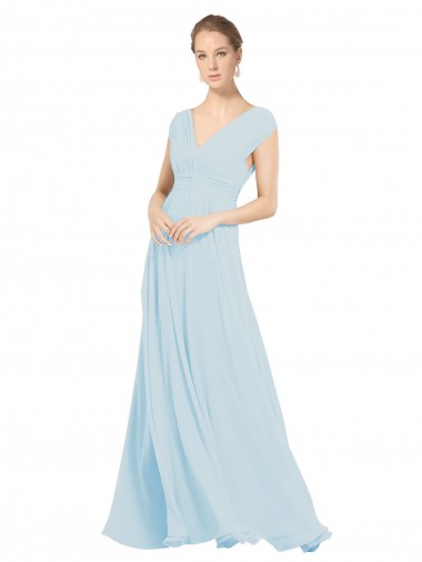 Sleeveless Sea Glass V-Neck Soft Chiffon A-Line Bridesmaid Dress Newcastle
