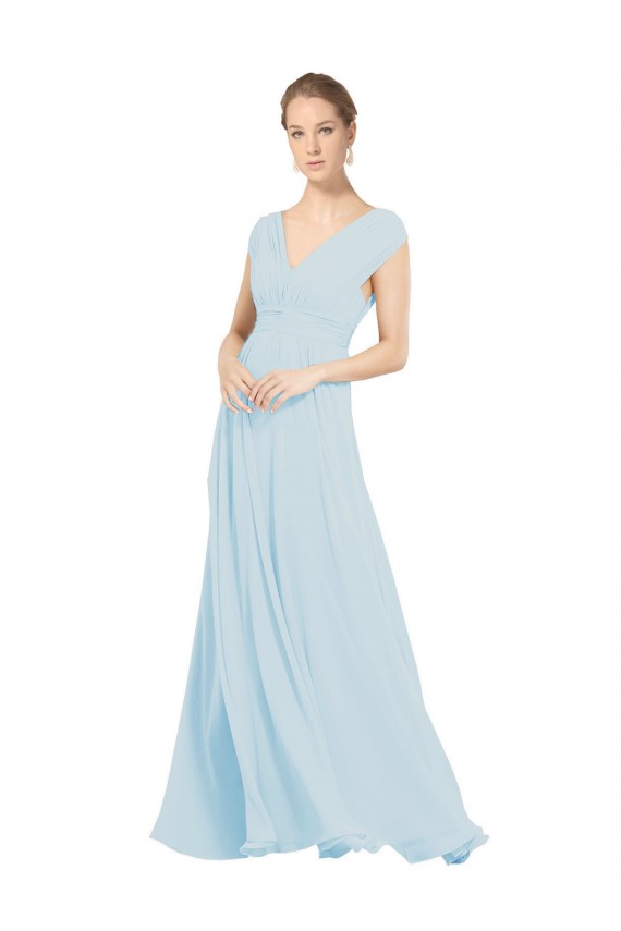 Sleeveless Sea Glass V-Neck Soft Chiffon A-Line Bridesmaid Dress Newcastle