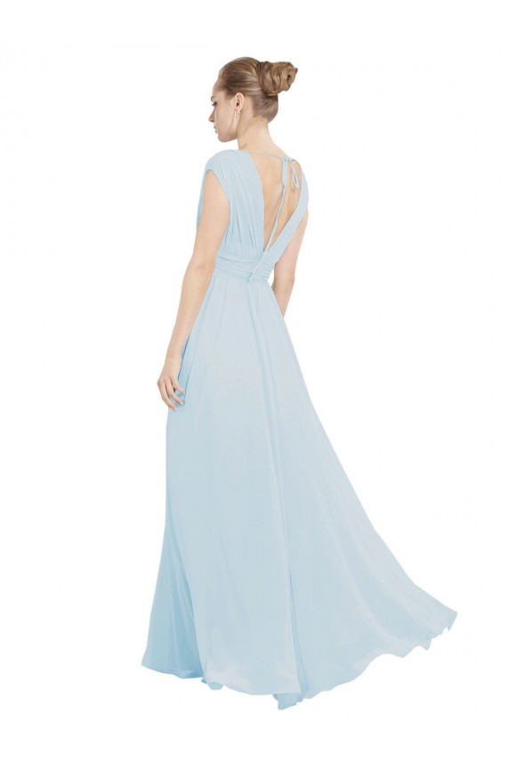 Sleeveless Sea Glass V-Neck Soft Chiffon A-Line Bridesmaid Dress Newcastle