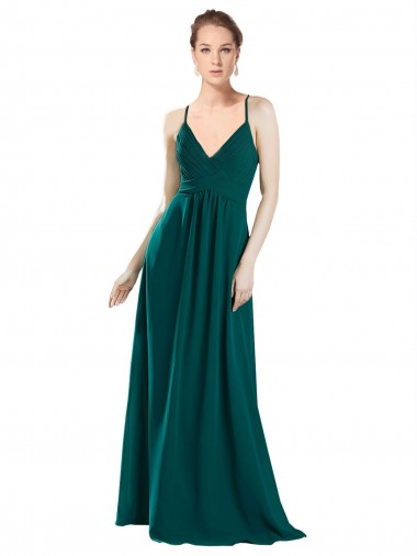 Sleeveless V-Neck Keyhole Back Chiffon A-Line Bridesmaid Dress / Evening Dress Newcastle
