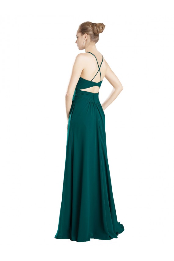 Sleeveless V-Neck Keyhole Back Chiffon A-Line Bridesmaid Dress / Evening Dress Newcastle