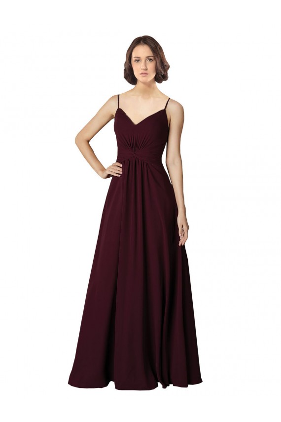 Sleeveless V-Neck Soft Chiffon A-Line Bridesmaid Gown Newcastle