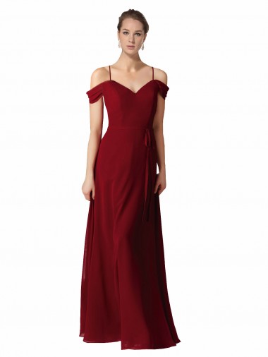 Sleeveless Burgundy Sweetheart Chiffon A-Line Bridesmaid Dress / Evening Dress Newcastle