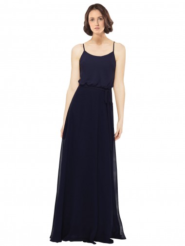 Sleeveless Scoop Neck Soft Chiffon Sheath Bridal Party Dress Newcastle