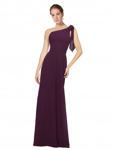 Sleeveless One Shoulder Soft Chiffon A-Line Bridesmaid Dresses Newcastle