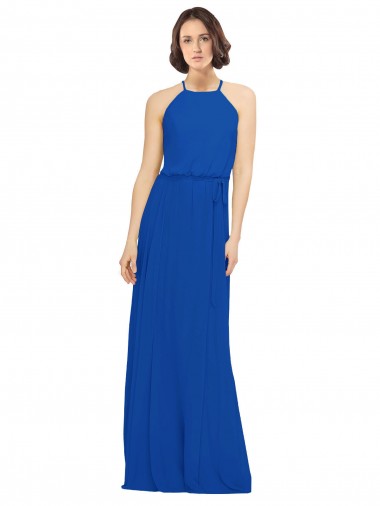 Sleeveless Jewel Neck Soft Chiffon A-Line Bridal Party Dress Newcastle