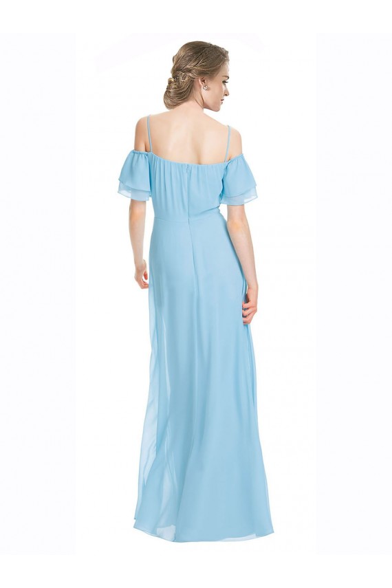 Sleeveless Mint Green Off the Shoulder Soft Chiffon A-Line Bridesmaid Dress Newcastle