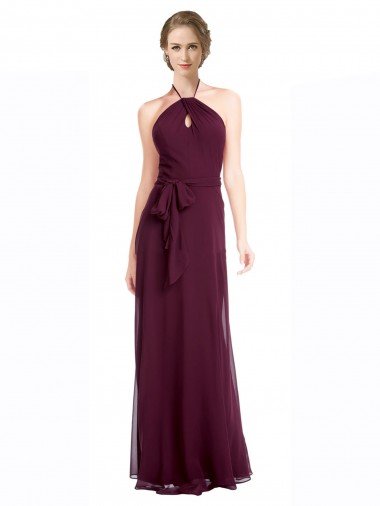 Sleeveless Spaghetti Straps Low Back Soft Chiffon A-Line Evening Dress / Bridesmaid Dress Newcastle