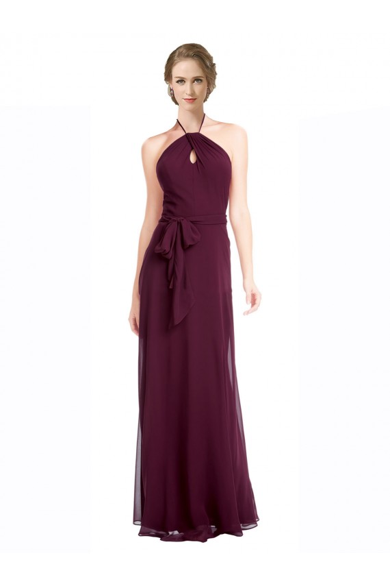 Sleeveless Spaghetti Straps Low Back Soft Chiffon A-Line Evening Dress / Bridesmaid Dress Newcastle