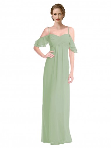 Sleeveless Off the Shoulder Low Back Soft Chiffon A-Line Formal Dress / Bridesmaid Dress Newcastle