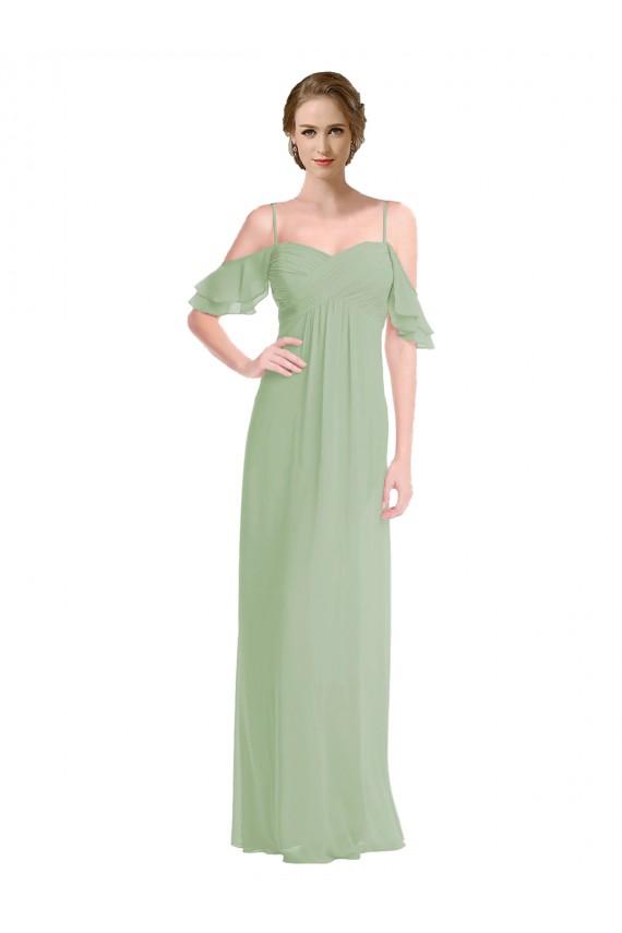 Sleeveless Off the Shoulder Low Back Soft Chiffon A-Line Formal Dress / Bridesmaid Dress Newcastle