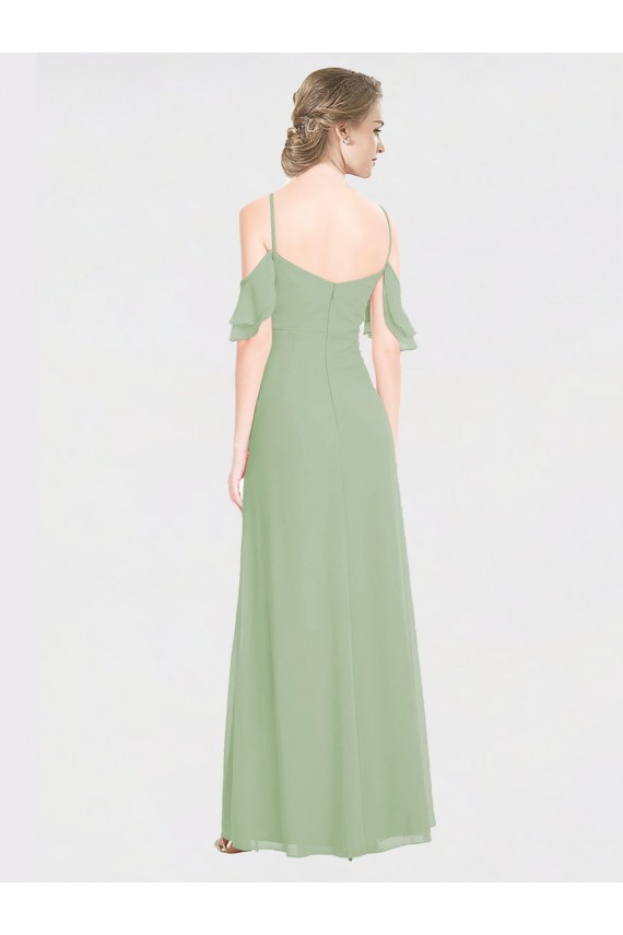 Sleeveless Off the Shoulder Low Back Soft Chiffon A-Line Formal Dress / Bridesmaid Dress Newcastle