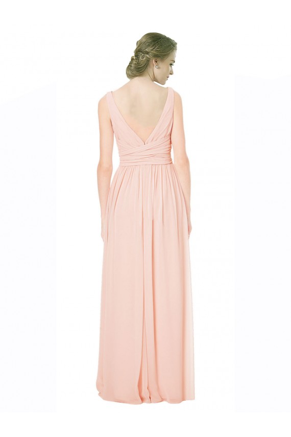Sleeveless V-Neck V-Back Chiffon A-Line Wedding Party Dress Newcastle