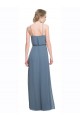 Sleeveless Blue Spaghetti Straps Low Back Soft Chiffon A-Line Bridesmaid Dress Newcastle