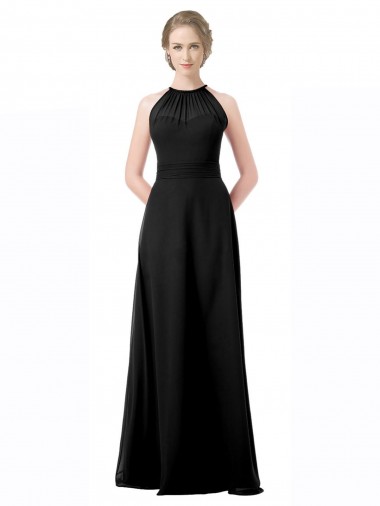 Sleeveless Halter Neck Chiffon A-Line Formal Dress / Bridesmaid Dress Newcastle
