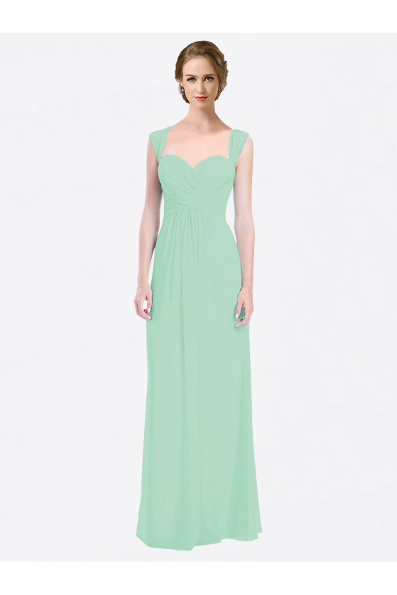 Cap Sleeves Sweetheart V-Back Soft Chiffon A-Line Bridesmaid Dress Newcastle