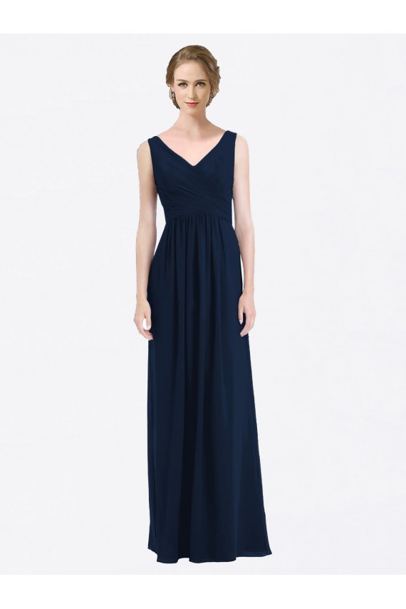 Sleeveless V-Neck Low Back Soft Chiffon A-Line Evening Gowns / Bridesmaid Dress Newcastle