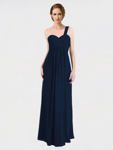 Sleeveless One Shoulder Low Back Soft Chiffon A-Line Bridesmaid Dress / Formal Dress Newcastle