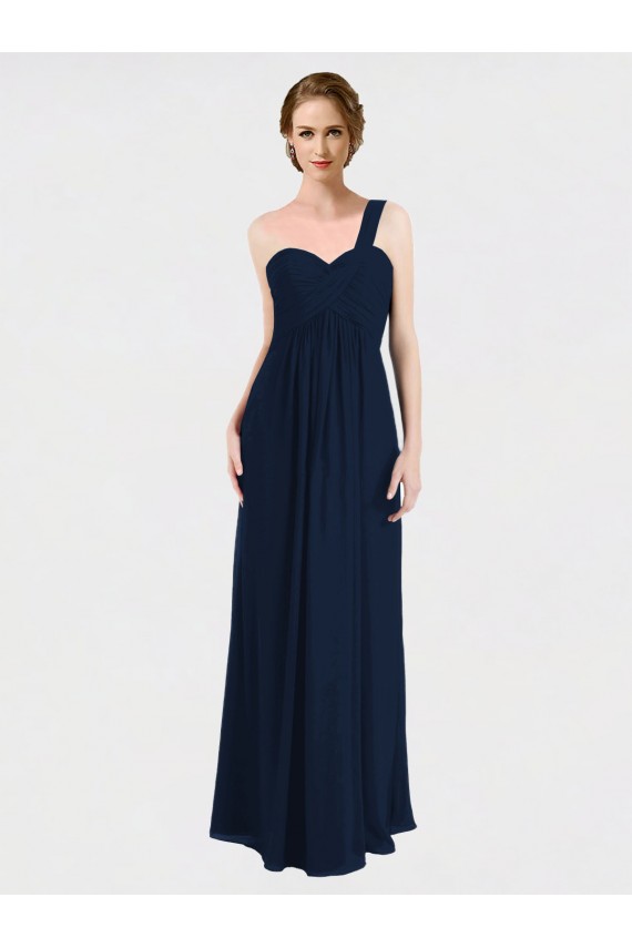 Sleeveless One Shoulder Low Back Soft Chiffon A-Line Bridesmaid Dress / Formal Dress Newcastle