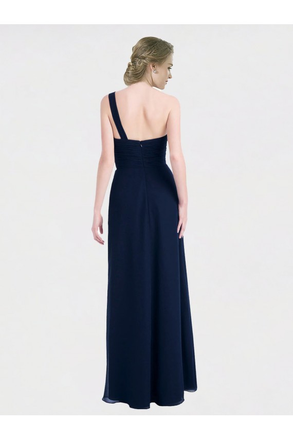 Sleeveless One Shoulder Low Back Soft Chiffon A-Line Bridesmaid Dress / Formal Dress Newcastle