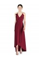 Sleeveless Burgundy Spaghetti Straps Open Back Soft Chiffon A-Line High Low Bridesmaid Dress Newcastle