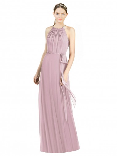 Sleeveless Primrose Halter Neck Soft Chiffon A-Line Bridesmaid Dress Newcastle