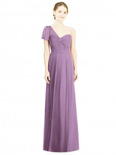 Flutter Sleeves One Shoulder Open Back Soft Chiffon A-Line Formal Dress / Bridesmaid Dress Newcastle