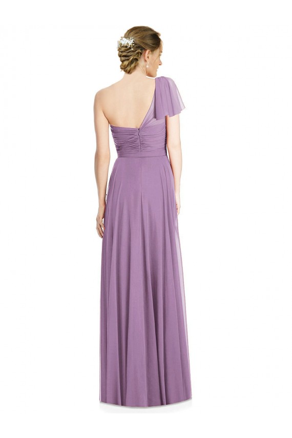 Flutter Sleeves One Shoulder Open Back Soft Chiffon A-Line Formal Dress / Bridesmaid Dress Newcastle