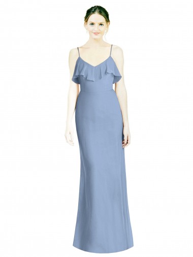 Sleeveless Spaghetti Straps Open Back Soft Chiffon A-Line Bridesmaid Dresses Newcastle