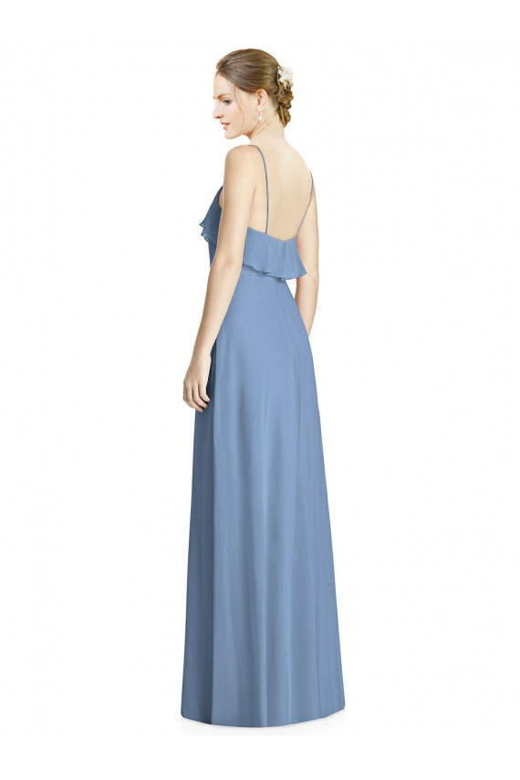 Sleeveless Spaghetti Straps Open Back Soft Chiffon A-Line Bridesmaid Dresses Newcastle