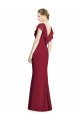 Sleeveless Burgundy V-Neck V-Back Soft Chiffon Trumpet Bridesmaid Dress Newcastle