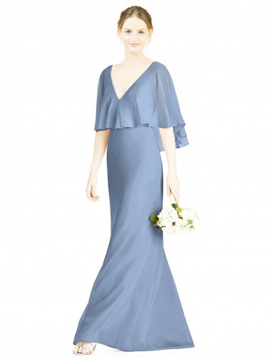 Sleeveless V-Neck Soft Chiffon Trumpet Bridesmaid Dress Newcastle