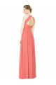 Sleeveless Coral Halter Neck Open Back Soft Chiffon A-Line Bridesmaid Dress Newcastle
