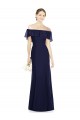 Sleeveless Dark Navy Off the Shoulder Soft Chiffon Trumpet Bridesmaid Dress Newcastle