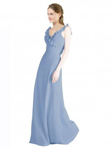 Sleeveless V-Neck Open Back Chiffon A-Line Bridesmaid Dress Newcastle
