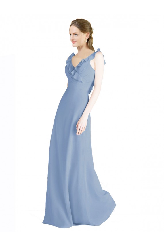 Sleeveless V-Neck Open Back Chiffon A-Line Bridesmaid Dress Newcastle