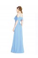 Cold Shoulder Halter Neck Low Back Soft Chiffon A-Line Formal Dress / Bridesmaid Dress Newcastle