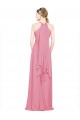 Sleeveless Skin Pink Halter Neck Chiffon A-Line Bridesmaid Dress / Evening Dress Newcastle