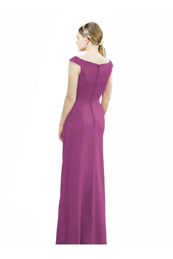 Sleeveless Boat Neck Soft Chiffon Mermaid Bridesmaid Dress Newcastle