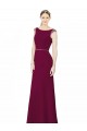 Sleeveless Boat Neck Low Back Soft Chiffon A-Line Bridesmaid Dress Newcastle