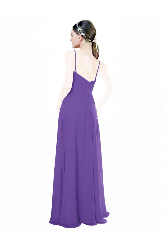 Sleeveless Purple Spaghetti Straps Soft Chiffon A-Line Bridesmaid Dress Newcastle