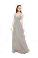 Sleeveless Silver Spaghetti Straps Criss Cross Back Soft Chiffon A-Line Bridesmaid Dress Newcastle