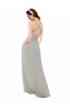Sleeveless Silver Spaghetti Straps Criss Cross Back Soft Chiffon A-Line Bridesmaid Dress Newcastle