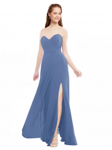 Sleeveless Windsor Blue Sweetheart Soft Chiffon A-Line Bridesmaid Dresses Newcastle