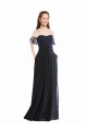 Cap Sleeves Off the Shoulder Soft Chiffon & Lace A-Line Formal Dress / Bridesmaid Dress Newcastle
